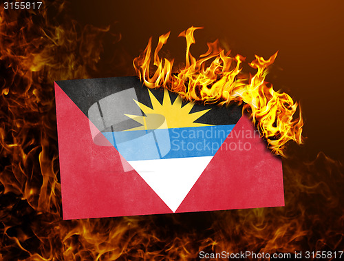 Image of Flag burning - Antigua and Barbuda
