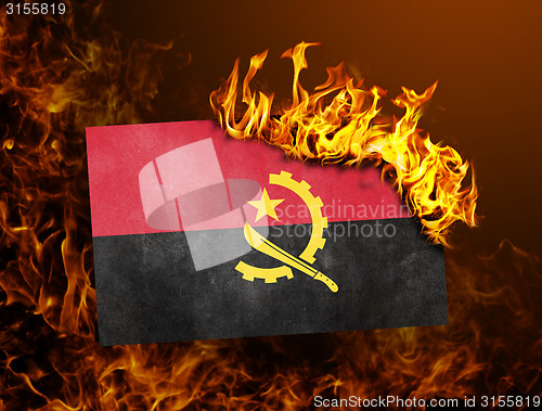 Image of Flag burning - Angola