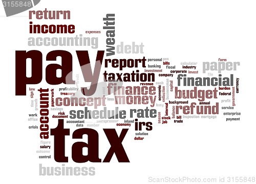Image of Pay tax word cloud