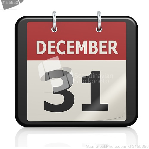 Image of December 31, New Year eve calendar