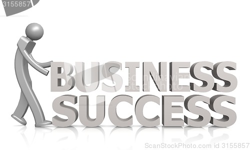 Image of Business success word with puppet