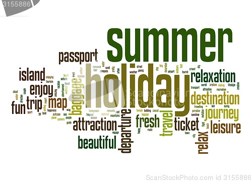 Image of Summer holiday word cloud