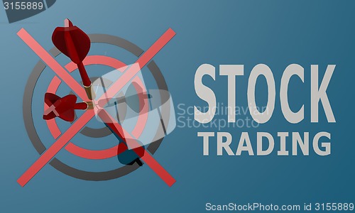 Image of Dart board blue stock trading