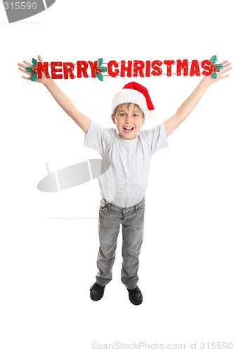 Image of Christmas child with Joyful message