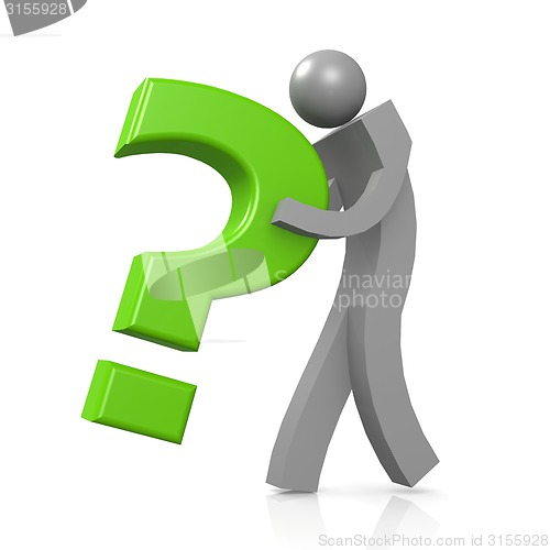 Image of Man and green question mark