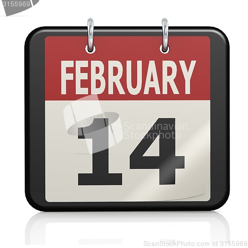 Image of February 14, Valentine s Day calendar