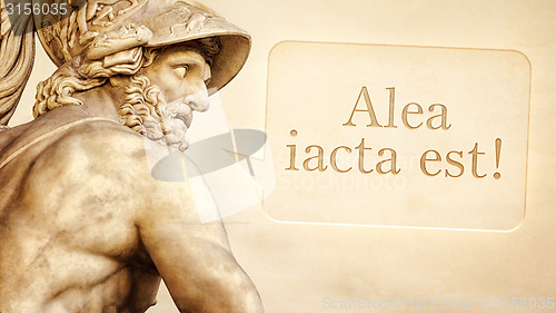 Image of Menelaus statue with text
