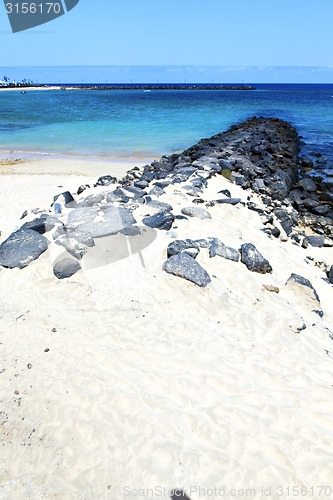 Image of white coast lanzarote  in spain   