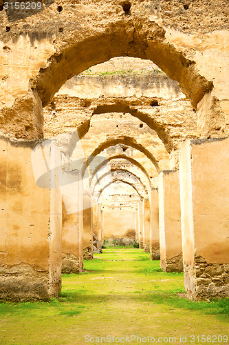 Image of old moroccan granary in the  d archway  wall