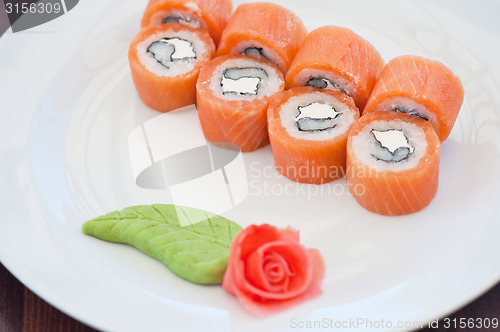 Image of Salmon roll sushi