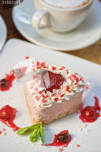 Image of heart-shaped valentine cake