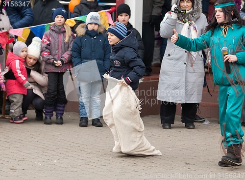 Image of Boy run in bag