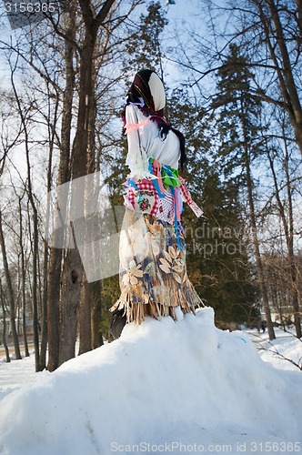 Image of Doll Maslenitsa on a hill