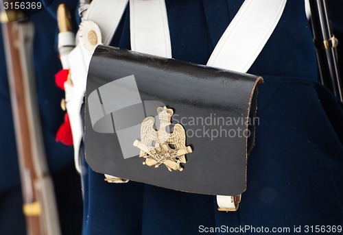 Image of Musketeers bag with coat of arms