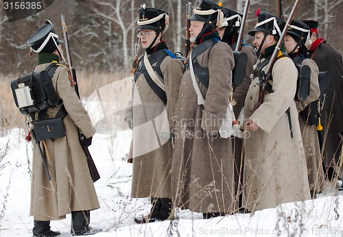 Image of Soldiers in row