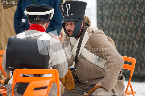 Image of Two russian soldiers talk