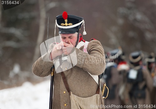 Image of Smoking russian soldier