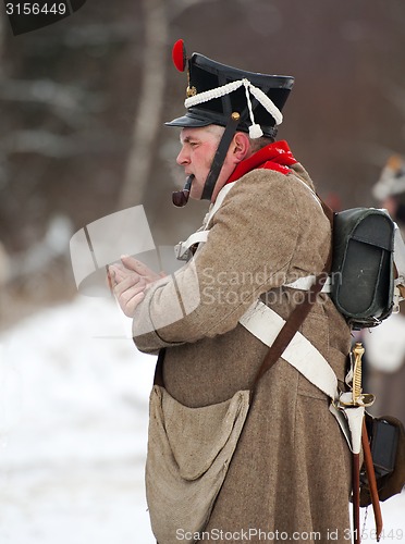 Image of Smoking russian soldier