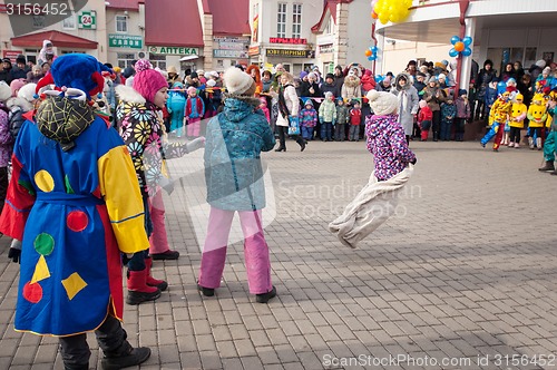 Image of Jumping in sack