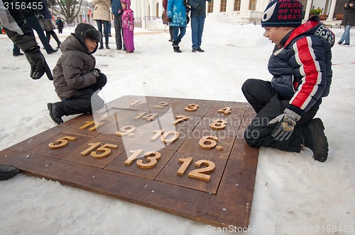 Image of Playing logic game Fifteenth