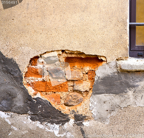 Image of tradate window  varese italy abstract    in the concrete  brick