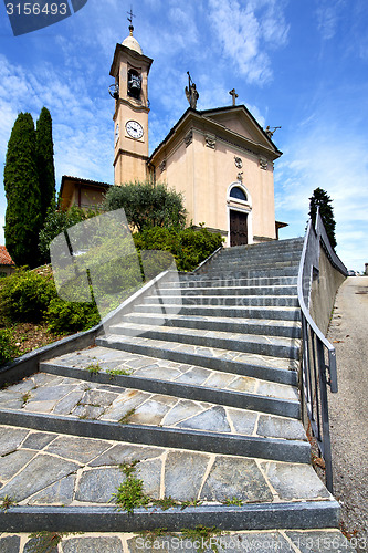 Image of  lombardy    the jerago old   church  closed  