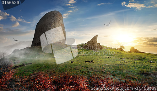 Image of Stones on mountain