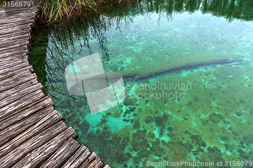 Image of Wooden path trough the lakes