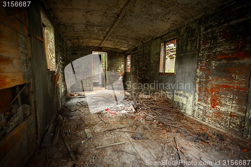 Image of Messy vehicle interior of a train carriage