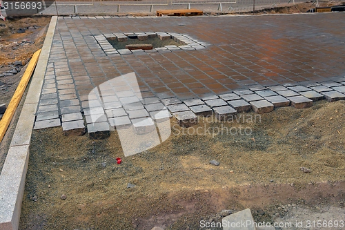 Image of Stone sidewalk angle shot