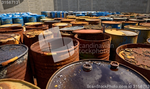 Image of Several barrels of toxic waste 