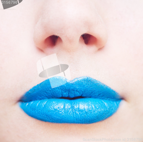 Image of blue lipstick