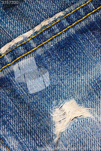 Image of frayed blue jeans