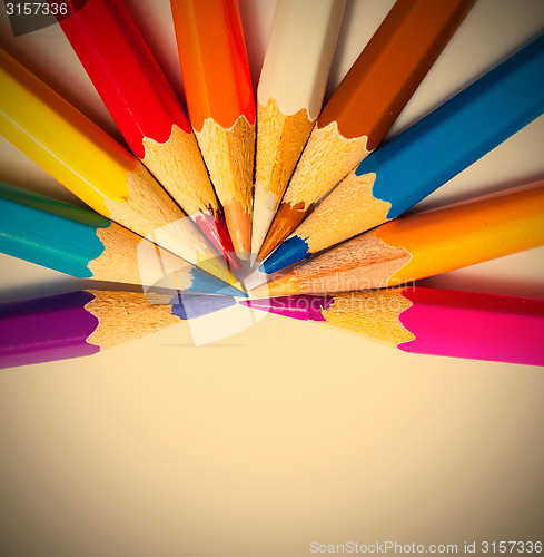 Image of pencils on white background