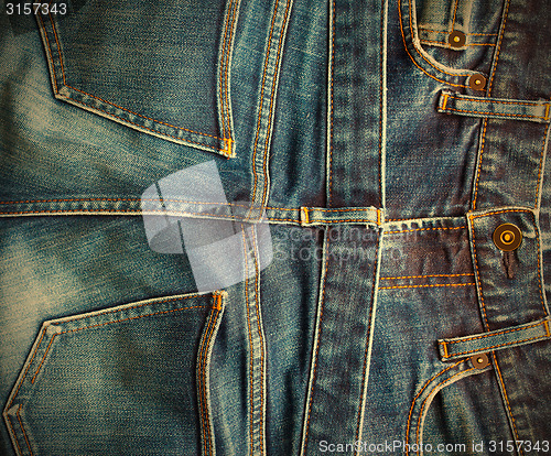 Image of fashion jeans in stack