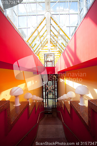 Image of Interior of an old covered bridge