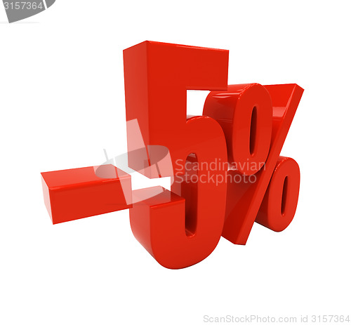 Image of 3D 5 percent isolated on white