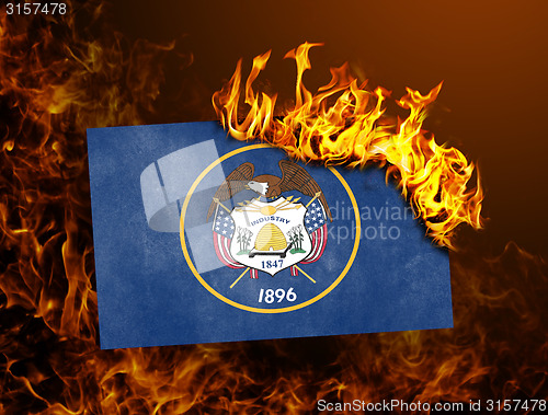 Image of Flag burning - Utah