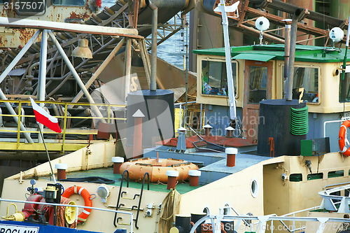 Image of Ships moored at a shipyard