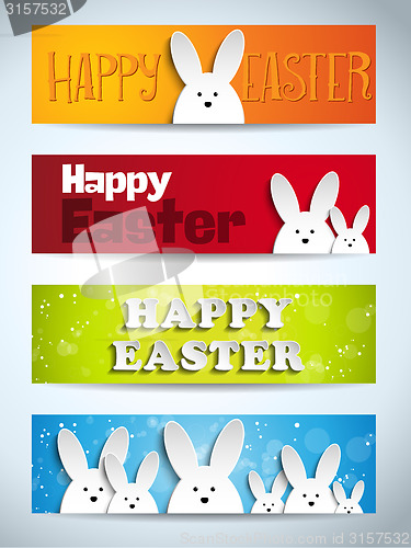 Image of Happy Easter Rabbit Bunny Set of Banners