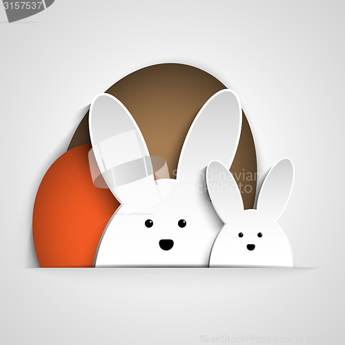 Image of Happy Easter Rabbit Bunny on White Background