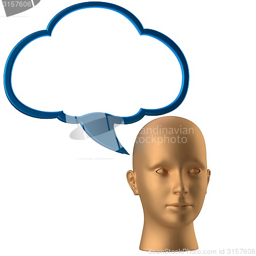 Image of man head and drawing cloud