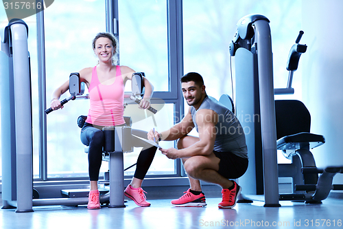 Image of woman exercising with her personal trainer