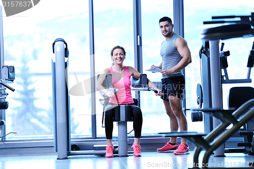 Image of woman exercising with her personal trainer