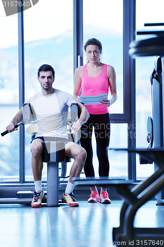 Image of woman exercising with her personal trainer