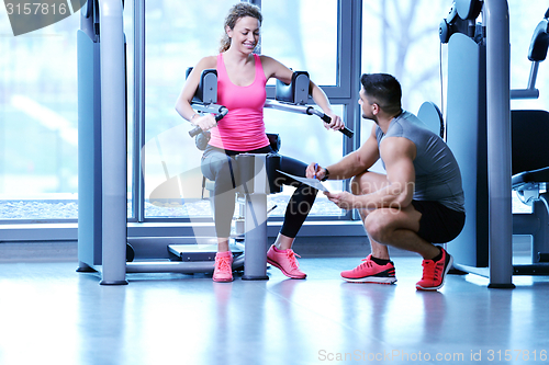 Image of woman exercising with her personal trainer