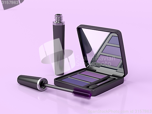 Image of Mascara and eye shadow