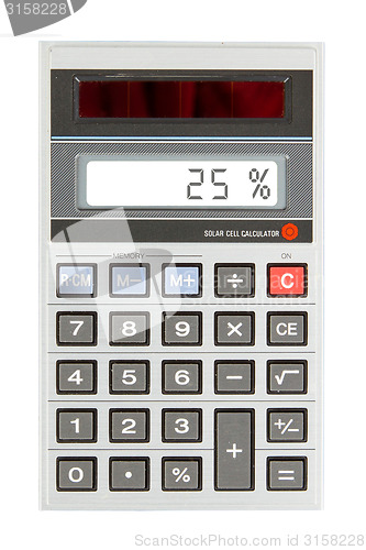 Image of Old calculator showing a percentage - 25 percent