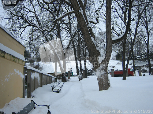 Image of Old buildings of  the University of Oslo at winter