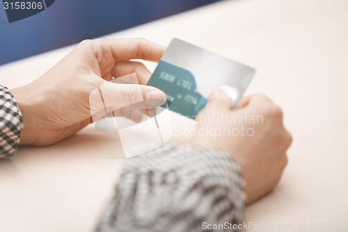 Image of Woman with credit cards